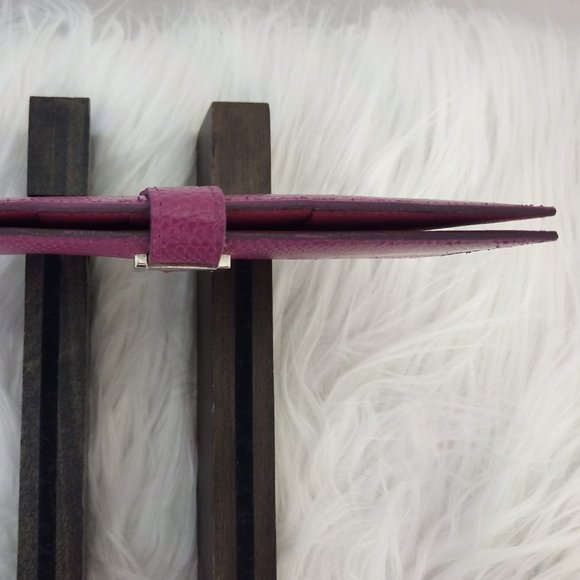 Astounding EUC Hermes LIZARD Bearn Long Wallet Full Inclusion + Bag! Magenta - Picture 8 of 15